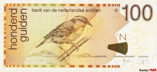 Front of the 100 Netherlands Antillean guilders banknote 2016