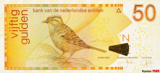 Front of the 50 Netherlands Antillean guilders banknote 2016
