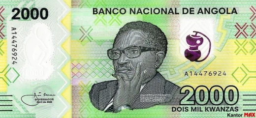 Przód banknotu 2000 kwanz angolskich 2020 rok