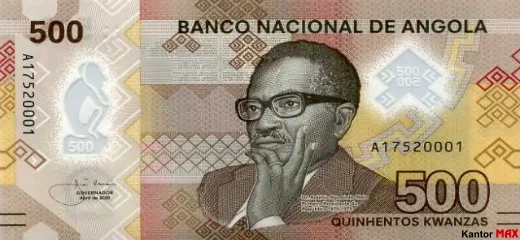 Przód banknotu 500 kwanzy angolskiej edycja 2020 rok