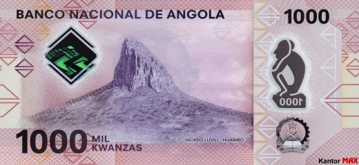 Tył banknotu 1000 kwanz angolskich edycja 2020 rok