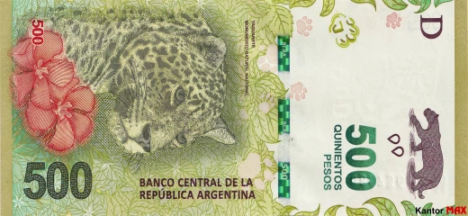 Przód banknotu 500 peso argentyńskich 2016 r