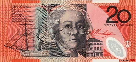 Przód 20 dolarów australijskich 1994 rok