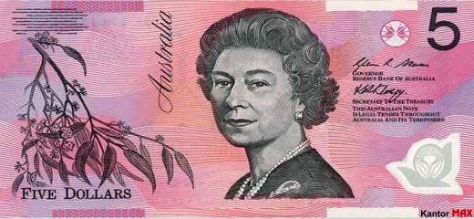 Przód 5 dolarów australijskich 1992 rok