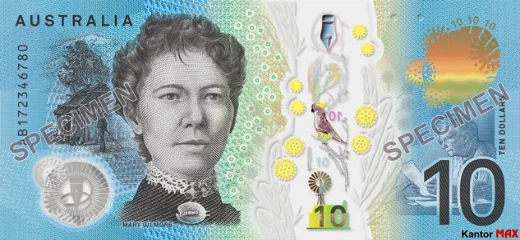 Tył 10 dolarów australijskich 2017 rok