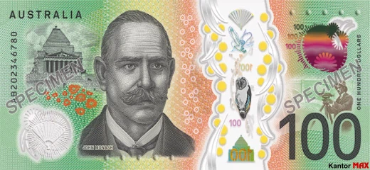 Tył 100 dolarów australijskich 2020 rok