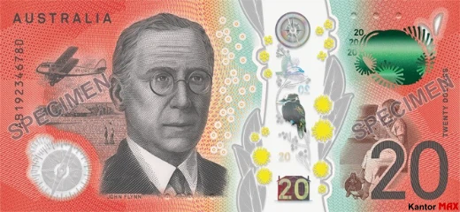 Tył 20 dolarów australijskich 2019 rok