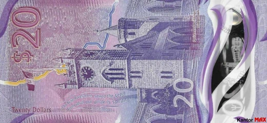 Tył banknotu polimerowego 20 dolarów barbadoskich seria 2022