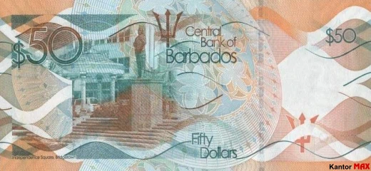 Tył banknotu 50 dolarów barbadoskich seria 2013