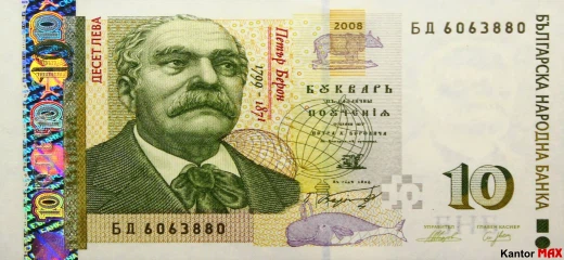 Przód banknotu 10 lewa 2008 rok