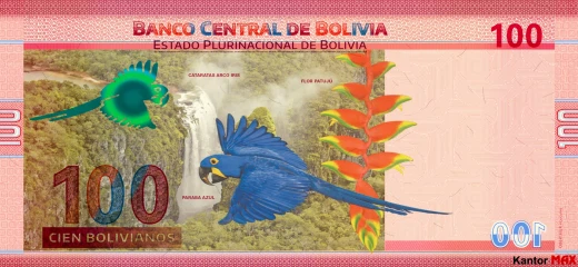 Tył banknotu 200 boliviano seria 1