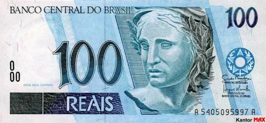 Przód banknotu 100 reali brazylijskich edycja 1994-2007 rok