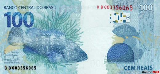 Tył banknotu 100 reali brazylijskich edycja 2010-2023 rok