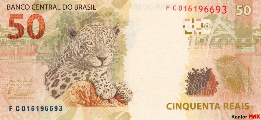 Tył banknotu 50 reali brazylijskich edycja 2010-2023 rok