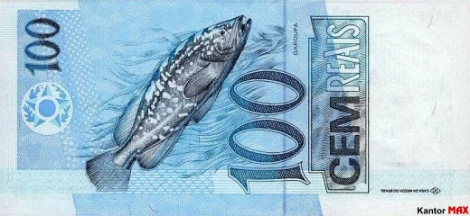 Tył banknotu 100 reali brazylijskich edycja 1994-2007 rok