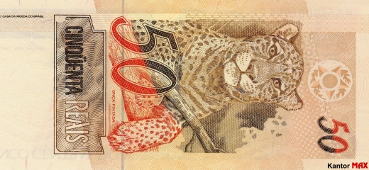 Tył banknotu 50 reali brazylijskich edycja 1994-2009 rok