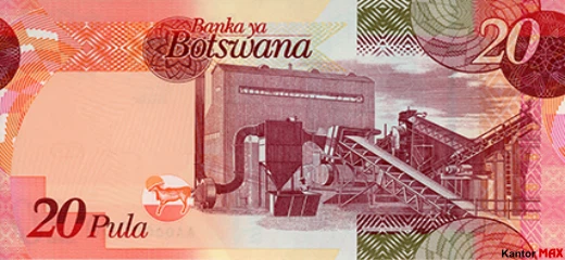 Tył banknotu 20 puli botswańskich