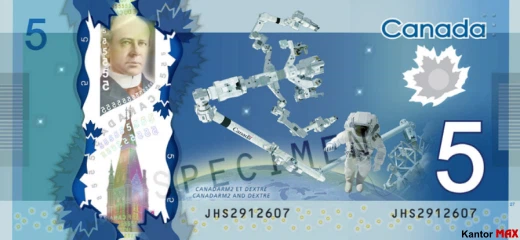 Tył 5 dolarów kanadyjskich 2013 r.