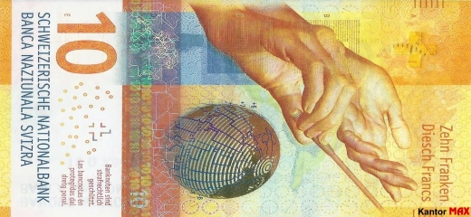 Banknot 10 franków edycja 2016-2017 rok - przód