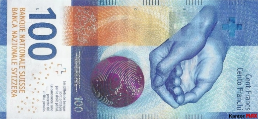 Banknot 100 franków szwajcarskich edycja 2015-2020 rok - przód