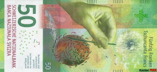 Banknot 50 franków szwajcarskich edycja 2015-2020 rok - przód