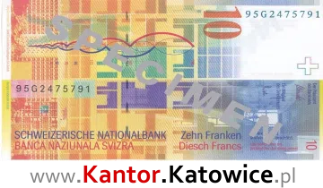 Banknot 10 CHF 8 seria rewers