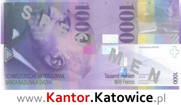 Banknot 1000 CHF 8 seria awers