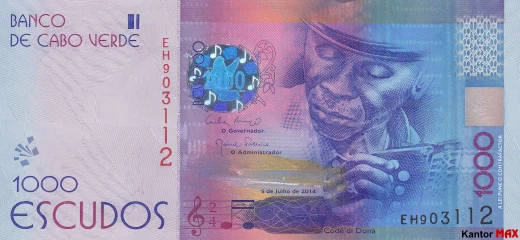 Przód banknotu 1000 escudo Wysp Zielonego Przylądka 2015 rok