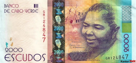Przód banknotu 2000 escudo Wysp Zielonego Przylądka 2015 rok