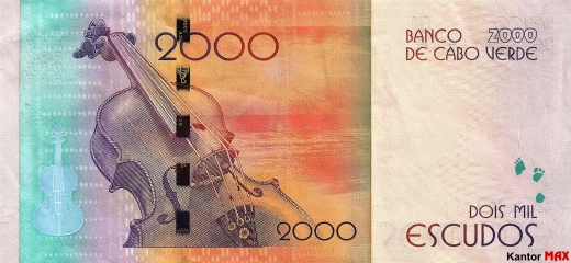 Tył banknotu 2000 escudo Wysp Zielonego Przylądka 2015 rok
