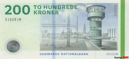 Przód banknotu 200 koron duńskich emisja 2021 rok - typ 2
