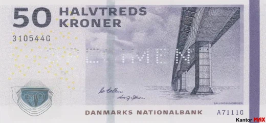 Przód banknotu 50 koron duńskich emisja 2009-2016 rok