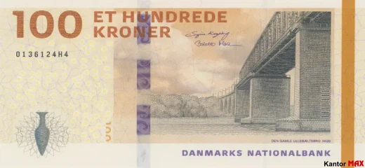 Przód banknotu 100 koron duńskich emisja 2009-2015 rok - typ 1