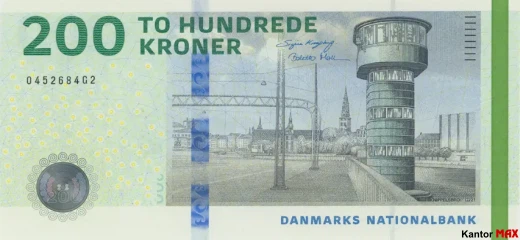 Przód banknotu 200 koron duńskich emisja 2010-2016 rok - typ 1