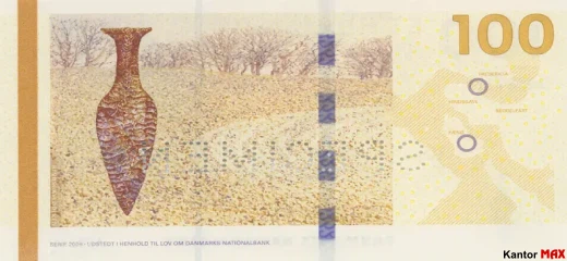 Tył banknotu 100 koron duńskich emisja 2020 rok - typ 2