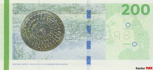 Tył banknotu 200 koron duńskich emisja 2021 rok - typ 2