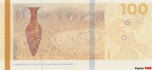 Tył banknotu 100 koron duńskich emisja 2009-2015 rok - typ 1