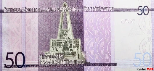 Tył banknotu 50 peso dominikańskie z 2023 roku - seria 6