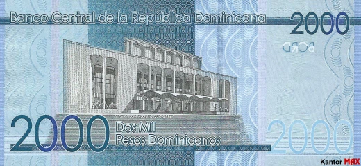 Tył 2000 peso dominikańskie 2017 rok - seria 6