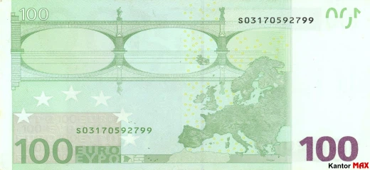 100-Euro-Banknote 2002 - Rückseite