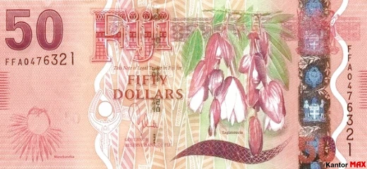 The front of a 2012 Fiji 50 dollar banknote