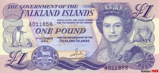 Przód banknotu 1 funt falklandzki