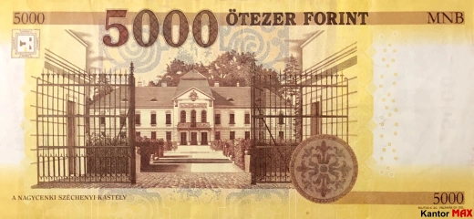 Tył 5000 forintów węgierskich edycja 2016 rok