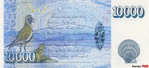 Tył banknotu 10.000 koron islandzkich z 2013 r.