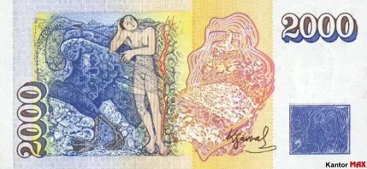 Tył banknotu 2000 koron islandzkich z 1995 r.