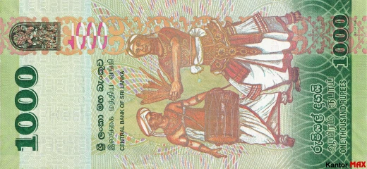 Tył banknotu 1000 rupii lankijskich 2010 rok