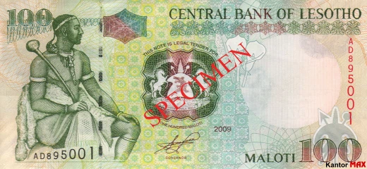 Przód banknotu 200 loti 2009 rok