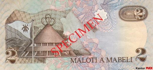 Tył banknotu 2 loti 1989 rok