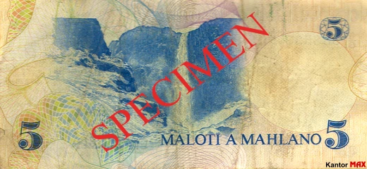 Tył banknotu 5 loti 1981 rok
