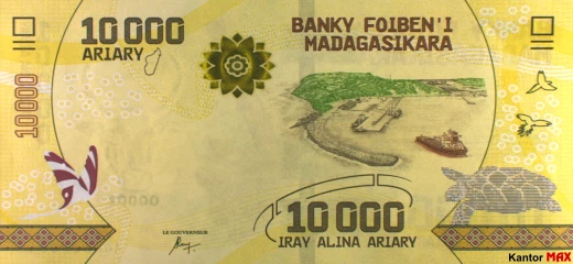 Przód banknotu 10.000 ariary